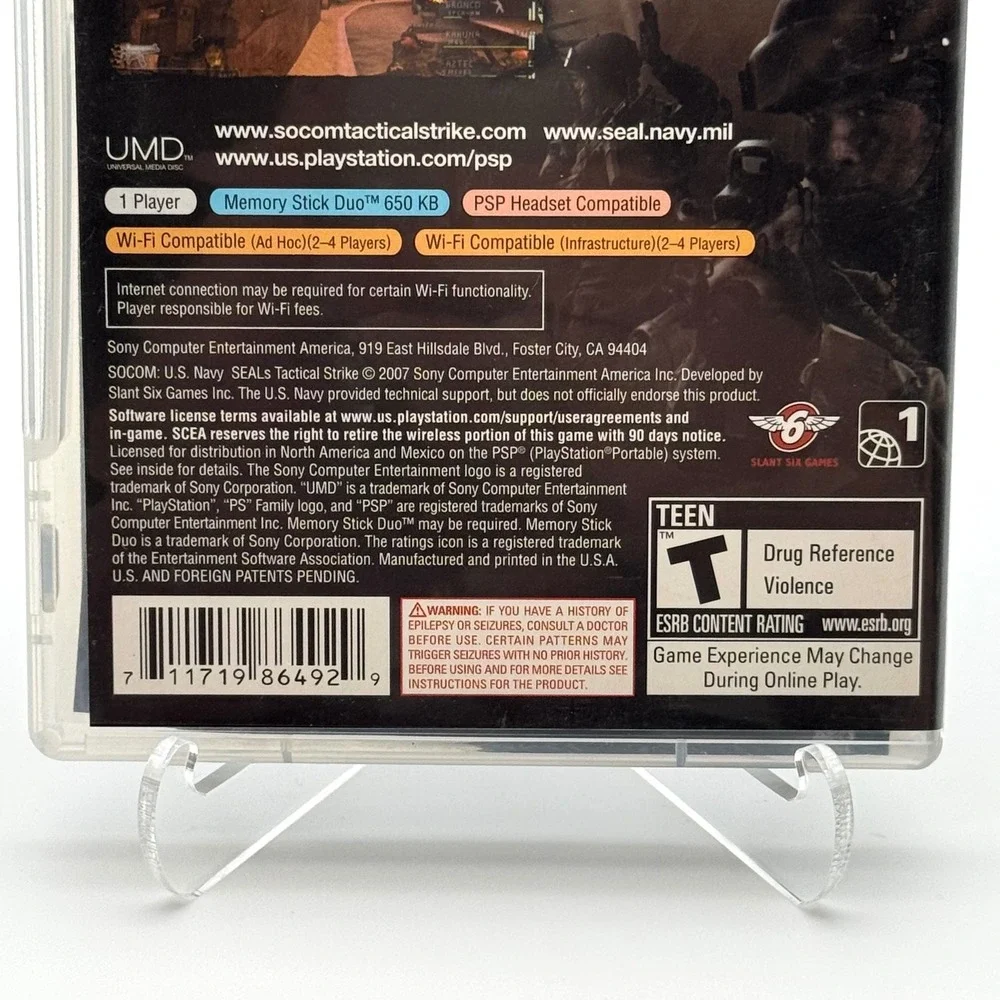 SOCOM US Navy‎ Seals Tactical Strike PSP CIB Sony PlayStation Portable Game